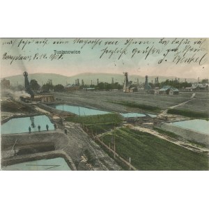 Borysław - Tustanowice - Wybuch szybu Oil-City wykopane doły w których znajduje się ropa, 1908