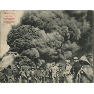 Boryslav - Tustanovice - Fire of the largest oil well Oil-City, 1908