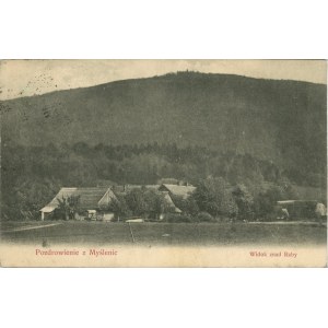 Myślenice - Pohled přes řeku Rábu, asi 1905
