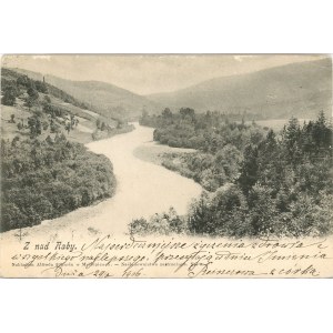 Myslenice - From over the Raba River, ca. 1900.