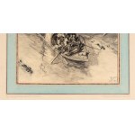 Adam STYKA (1890-1959), Przeprawa łodziami do Omdurmanu z cyklu ilustracji do powieści H. Sienkiewicza W pustyni i w puszczy