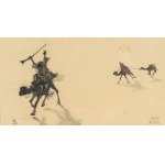 Adam STYKA (1890-1959), Návrat dvoch Arabov s ťavou zo série ilustrácií k románu H. Sienkiewicza V púšti a divočine