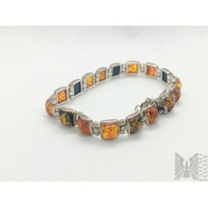 Bracelet with natural amber - 925 silver