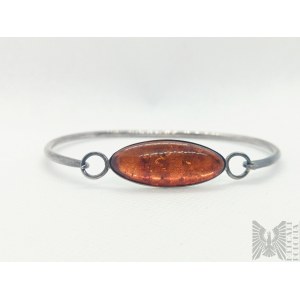 Bracelet with natural amber - 925 silver