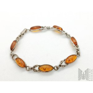 Bracelet with natural amber - 925 silver