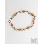 Bracelet with natural amber - 925 silver