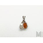 Pendant with natural amber - 925 silver