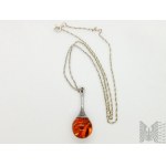 Collier avec ambre naturel - argent 925