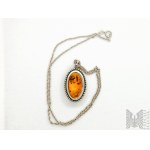 Necklace with natural amber - 925 silver
