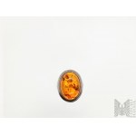 Ring with natural amber - 925 silver