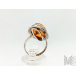 Prsten s přírodním jantarem - stříbro 925