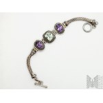 Bracelet with artificial stones - 925 silver