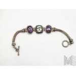 Bracelet with artificial stones - 925 silver