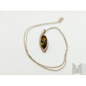 Necklace with natural amber - 925 silver