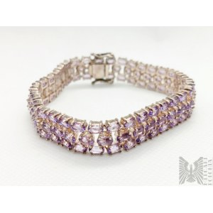 Bracelet with purple zircons - 925 silver