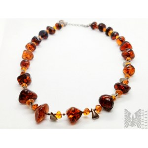 Necklace of natural amber - 925 silver