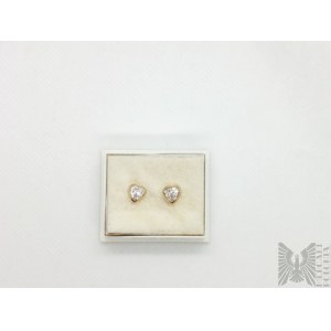 Gold earrings with zircons - 375 gold