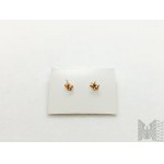 Gold earrings with imitation pearls - 375 gold