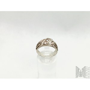 Květinový prsten - stříbro 875