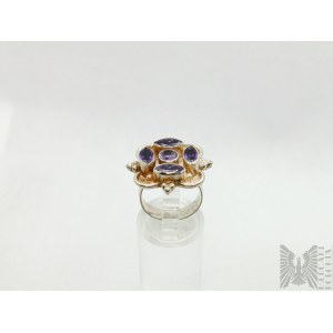 Ring with amethysts - 925 silver
