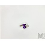 Ring with synthetic amethysts - 925 silver