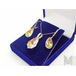 Set of earrings and necklace with Aurora Borealis crystals - 925 silver