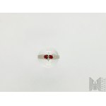 Gold ring with diamonds and rubies - 585 gold, comes with a certificate