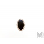 Strieborný prsteň s onyxom - striebro 925