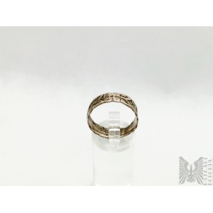 Strieborný prsteň s kvetinovým motívom - striebro 925