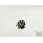 Signet with onyx with intaglio repositioning St. Martin - 925 silver.