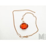 Necklace with natural amber - gold 583