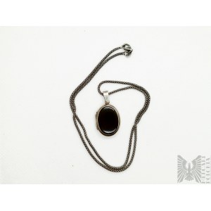 Secret necklace with onyx - 925 silver