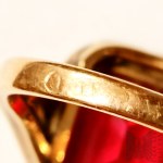PRL prsten s rubínem - zlato 583