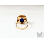 Prsten s modrým spinelovým kamenem - 750 zlata