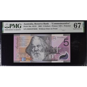 Australia 5 Dollars 2001 PMG 67 Superb Gem Unc EPQ