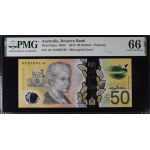 Australia 50 Dollars 2018 PMG 66 Gem uncirculated EPQ
