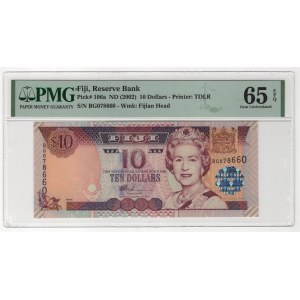 Fiji 10 Dollars 2002 (ND) PMG 65 Gem Uncirculated EPQ