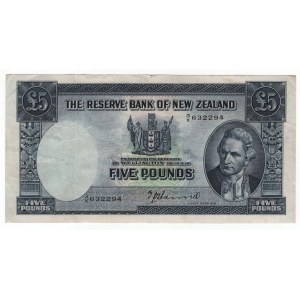 New Zealand 5 Pounds 1940 - 1955 (ND)
