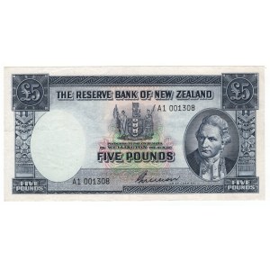 New Zealand 5 Pounds 1955 - 1956 (ND)