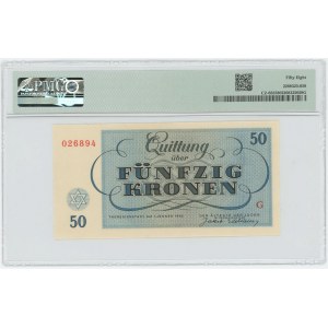 Czechoslovakia Theresienstadt Ghetto 50 Kronen 1943 PMG 58 Choice About UNC