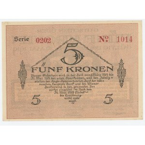 Czechoslovakia Bodenbach-Tetschen 5 Korun 1918