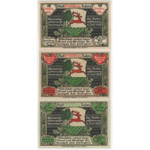 Germany - Weimar Republic Ost Prussia Stadt Ortelsburg 50-75 Pfennig & 1 Mark 1921 Full Set of Notgelds