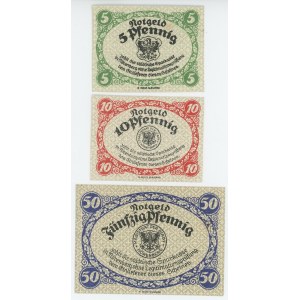 Germany - Weimar Republic Pomerania Stadt Norenberg 5-10-50 Pfennig 1920 Notgelds