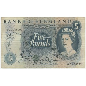 Great Britain Bank of England 5 Pounds 1966 - 1970 (ND)