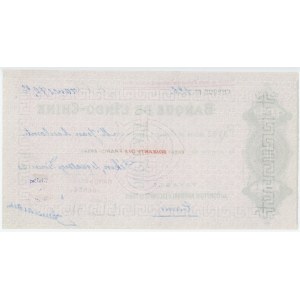 China Banque de l'Indo-Chine Cheque for 70 Francs Peking Beijing Agency 1923