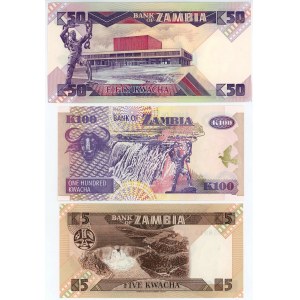 Zambia 5 - 50 - 100 Kwacha 1980 - 2003
