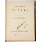 WILDE Oskar - Poezie, Lvov 1924 [vázal A. Semkowicz].