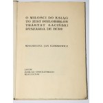 DE BURY Ryszard - Über die Liebe zu Büchern, Lvov 1921, nummeriertes Exemplar