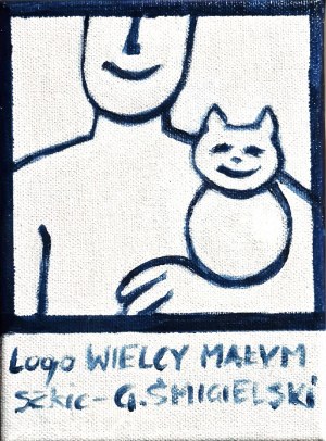 GRZEGORZ ŚMIGIELSKI (1960), Logo WIELCY MAŁYM - szkic , 2023