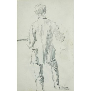 Stanislaw BATOWSKI KACZOR (1866-1946), Figure of a standing man with a palette, shown from behind - Zdzislaw Jasinski while painting